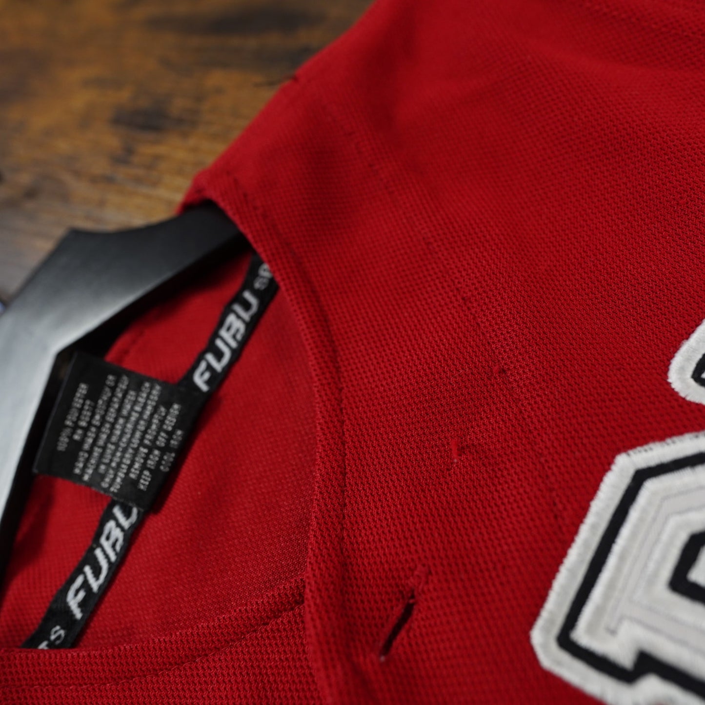 (Kids 4) Vintage Kids Fubu Stitched Baseball Jersey Boys S Size 4 Y2K 2000s Hip Hop Red