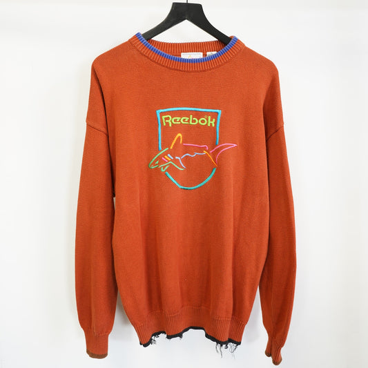 (XL) Vintage Greg Norman Reebok Golf Sewn Knit Sweater Men's XL Orange 90s Shark