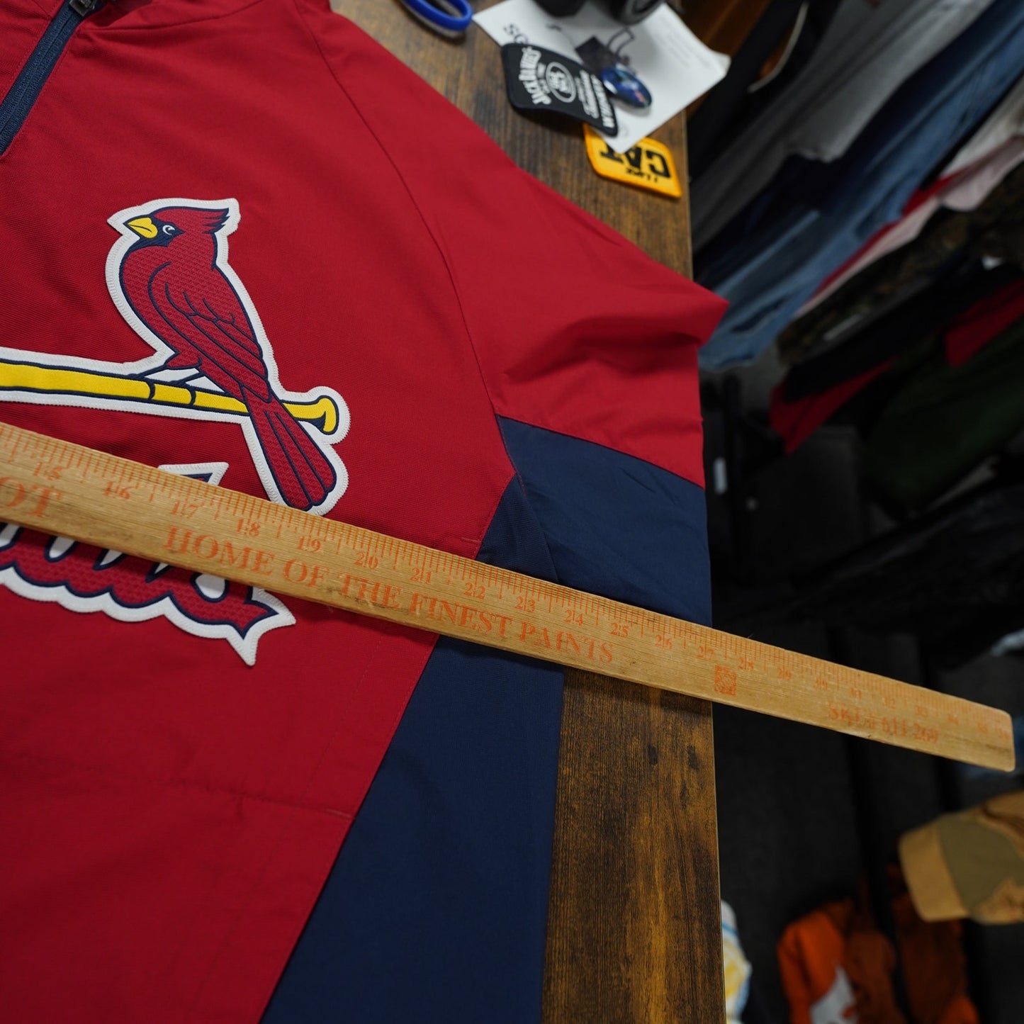 (M) Majestic St. Louis Cardinals Sewn Cool Base Pullover Windbreaker Men's M Red