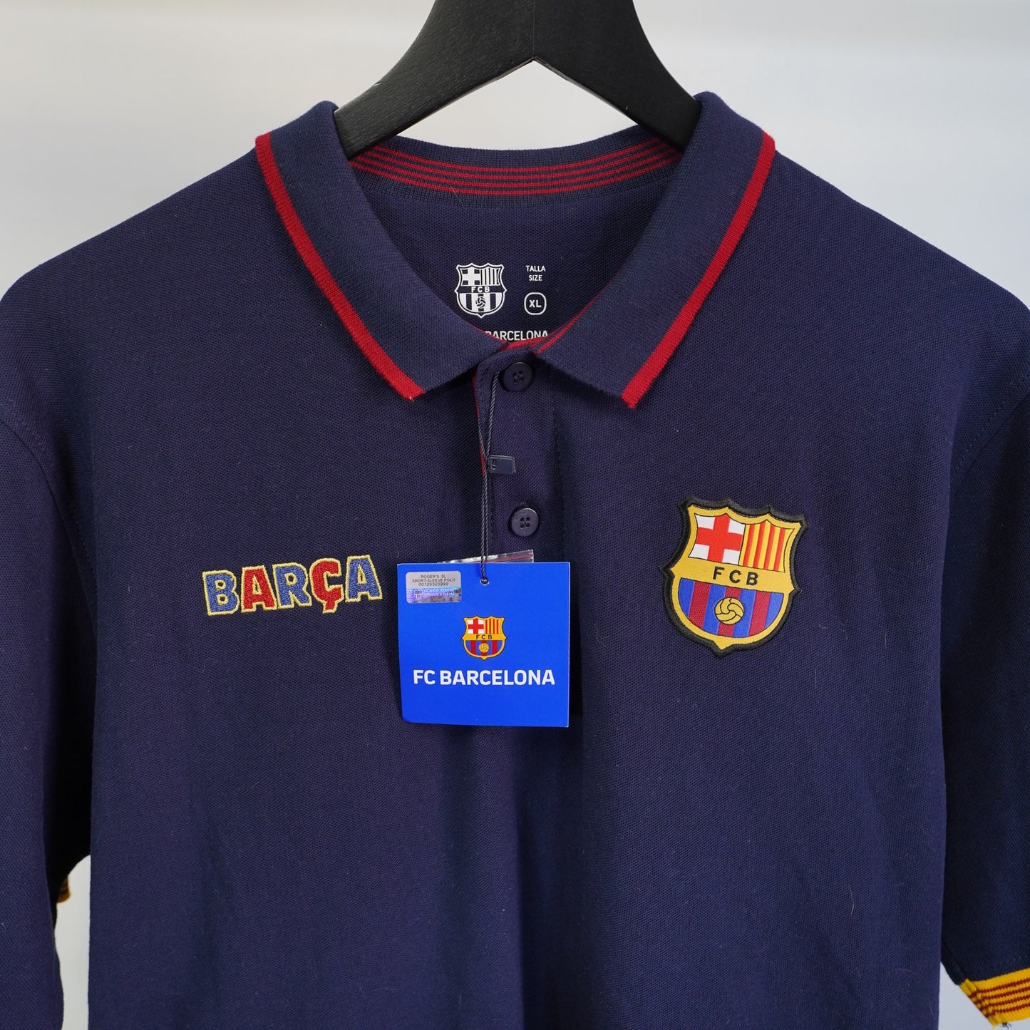 (XL) FC Barcelona Soccer Club Embroidered Polo Shirt Men's XL Blue Brand New Sewn