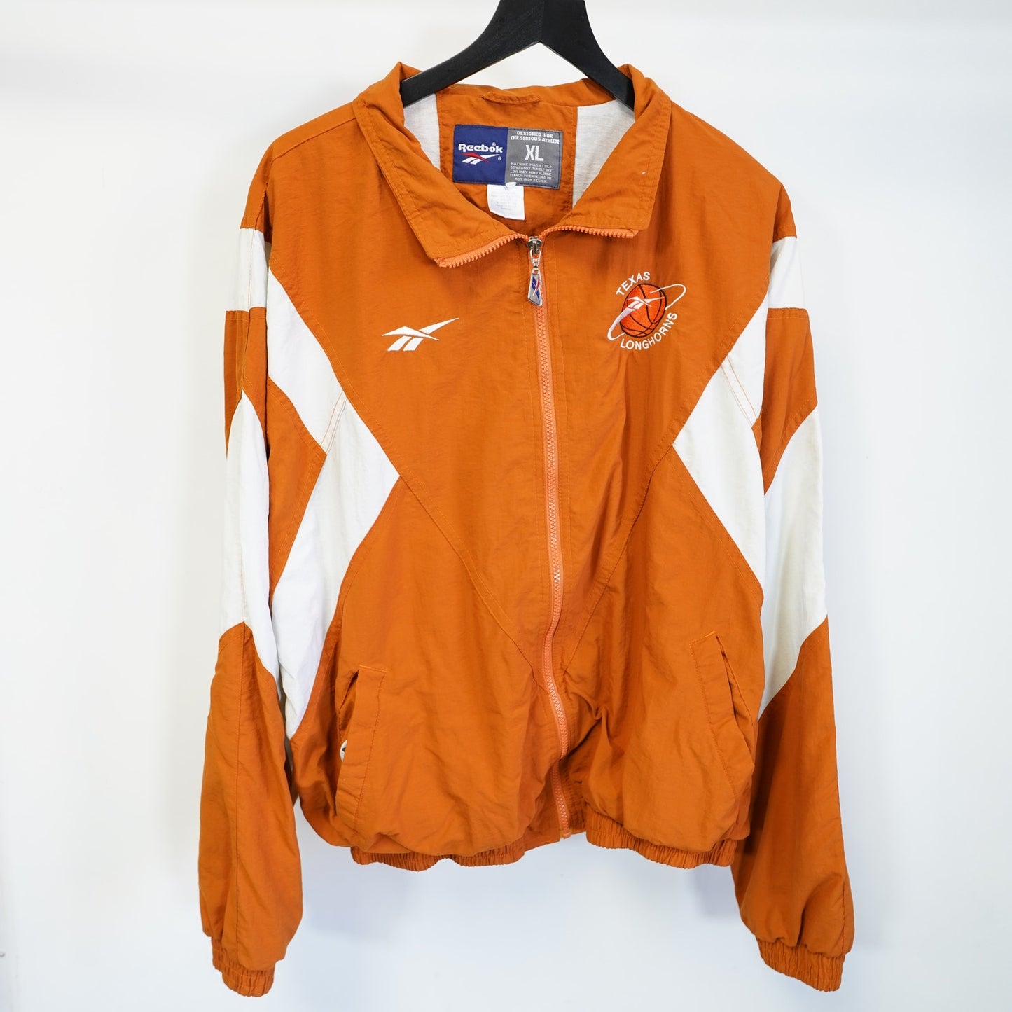 (XL) Vintage Reebok Texas Longhorns Basketball Windbreaker Jacket Men's XL Retro 90s