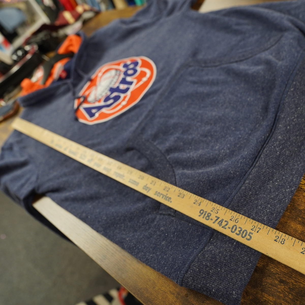 (L) Vintage Houston Astros Embroidered Mitchell & Ness Hoodie Sewn Men' L Navy Retro
