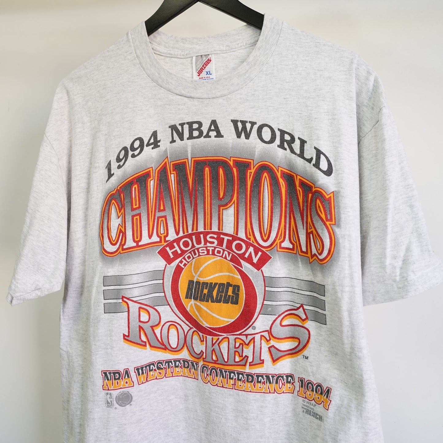 (XL) Houston Rockets Vintage 1994 World Champions T-Shirt Men's XL Gray Retro
