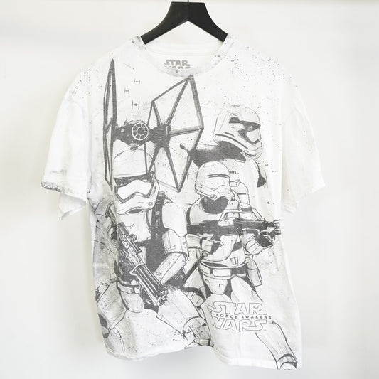 (XL) Star Wars Storm Troopers Force Awakens All Over Print T-Shirt Men's XL White