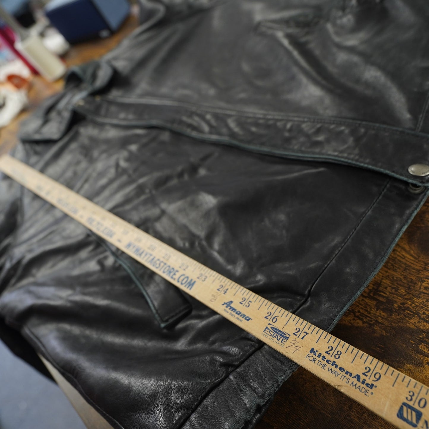 (XXL) Vintage Perry Ellis Lambskin Leather Black Bomber Jacket Men's XXL Pilot Retro