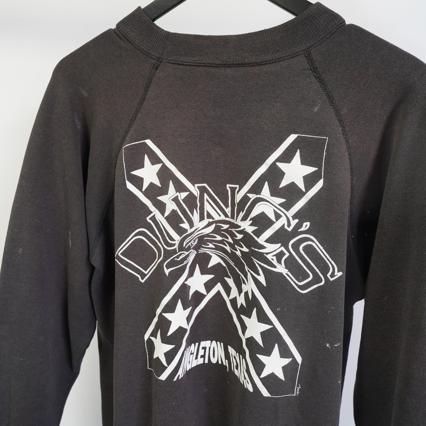 (L) Vintage Duncs Biker Sweatshirt 90s Distressed Mens L Motorcycle Black Harley