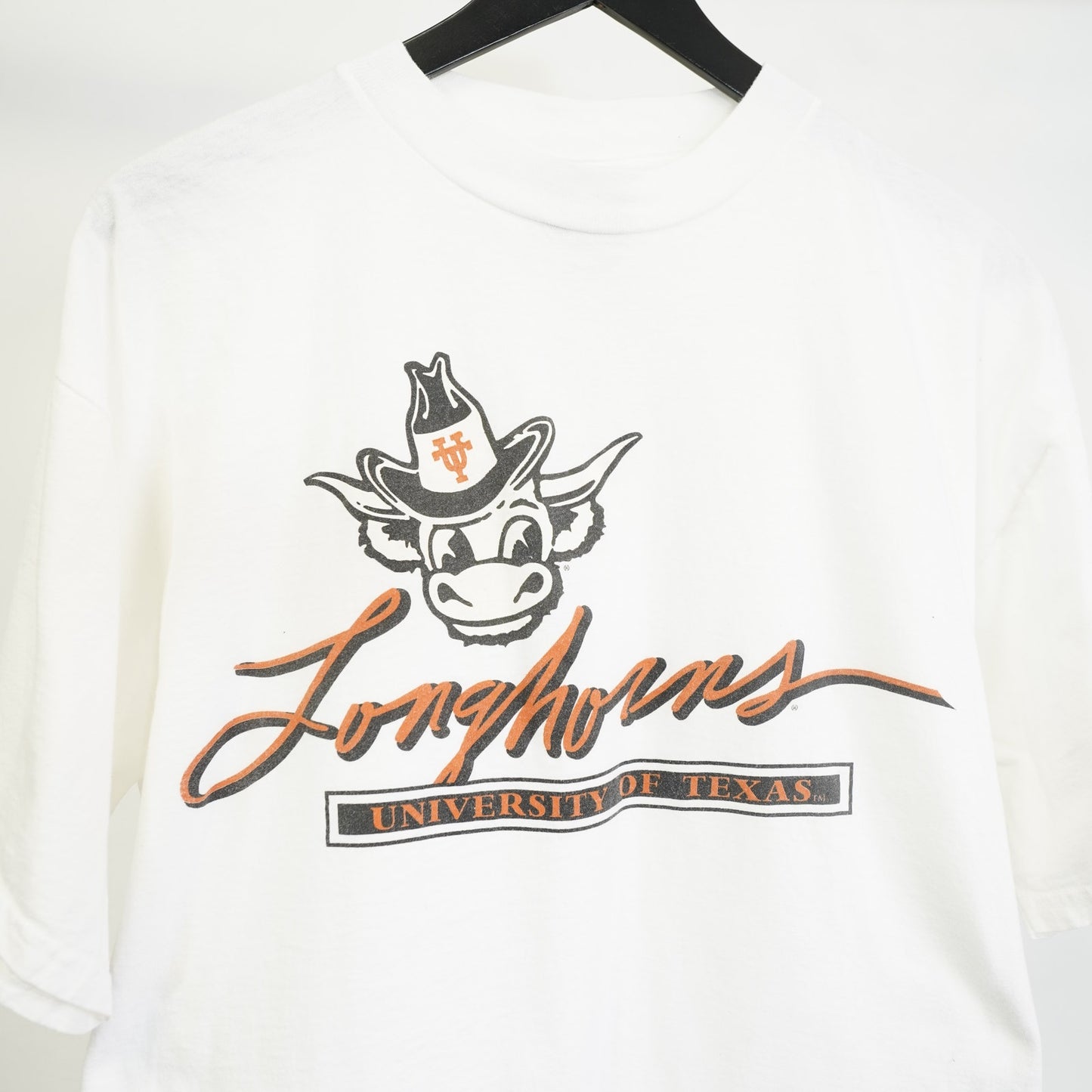 (XL) Vintage Univeristy of Texas Longhorns Bev T-Shirt Men's XL White 90s Retro UT