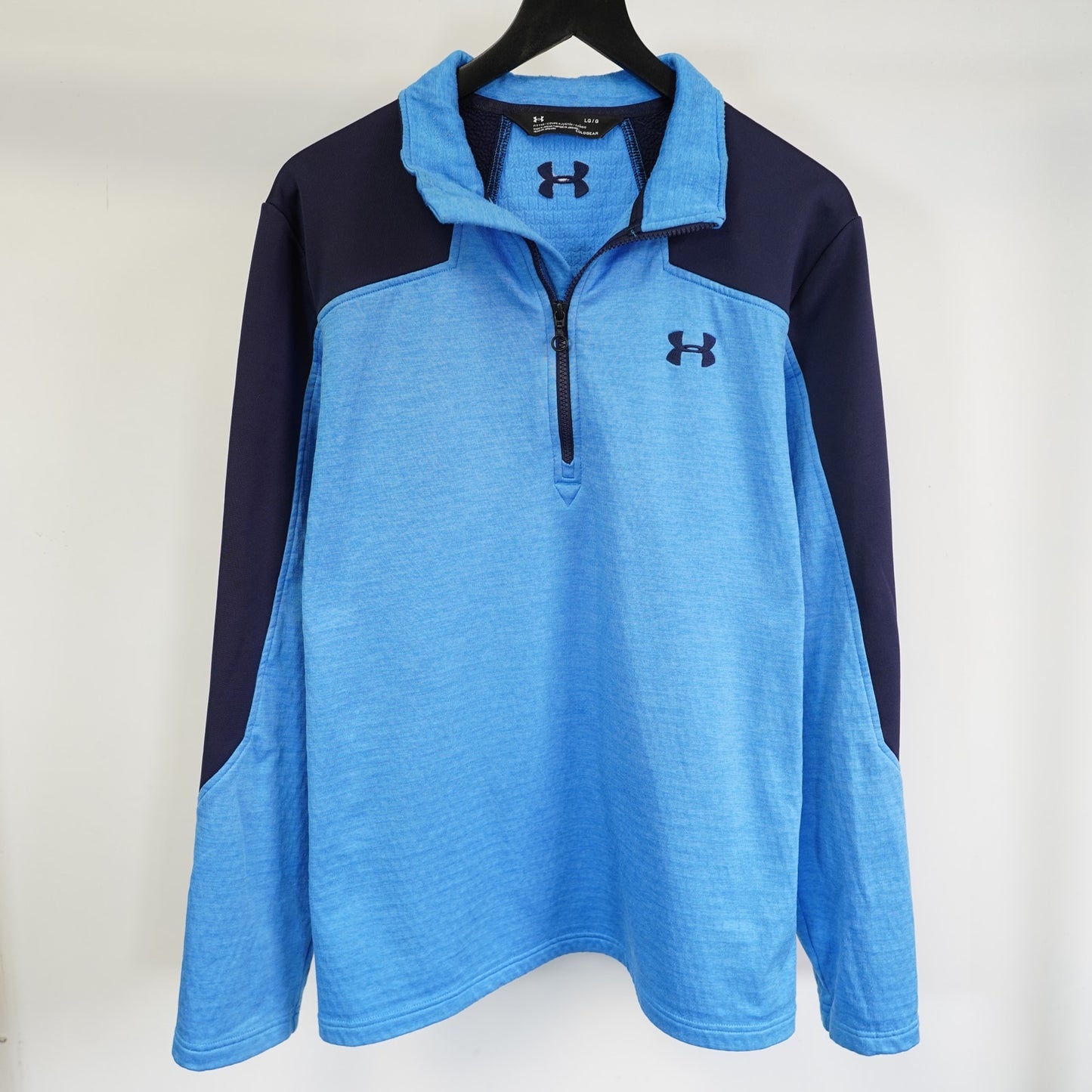 (L) Under Armour ColdGear Expanse 1/4 Zip Fleece Pullover Men's L Blue Golf