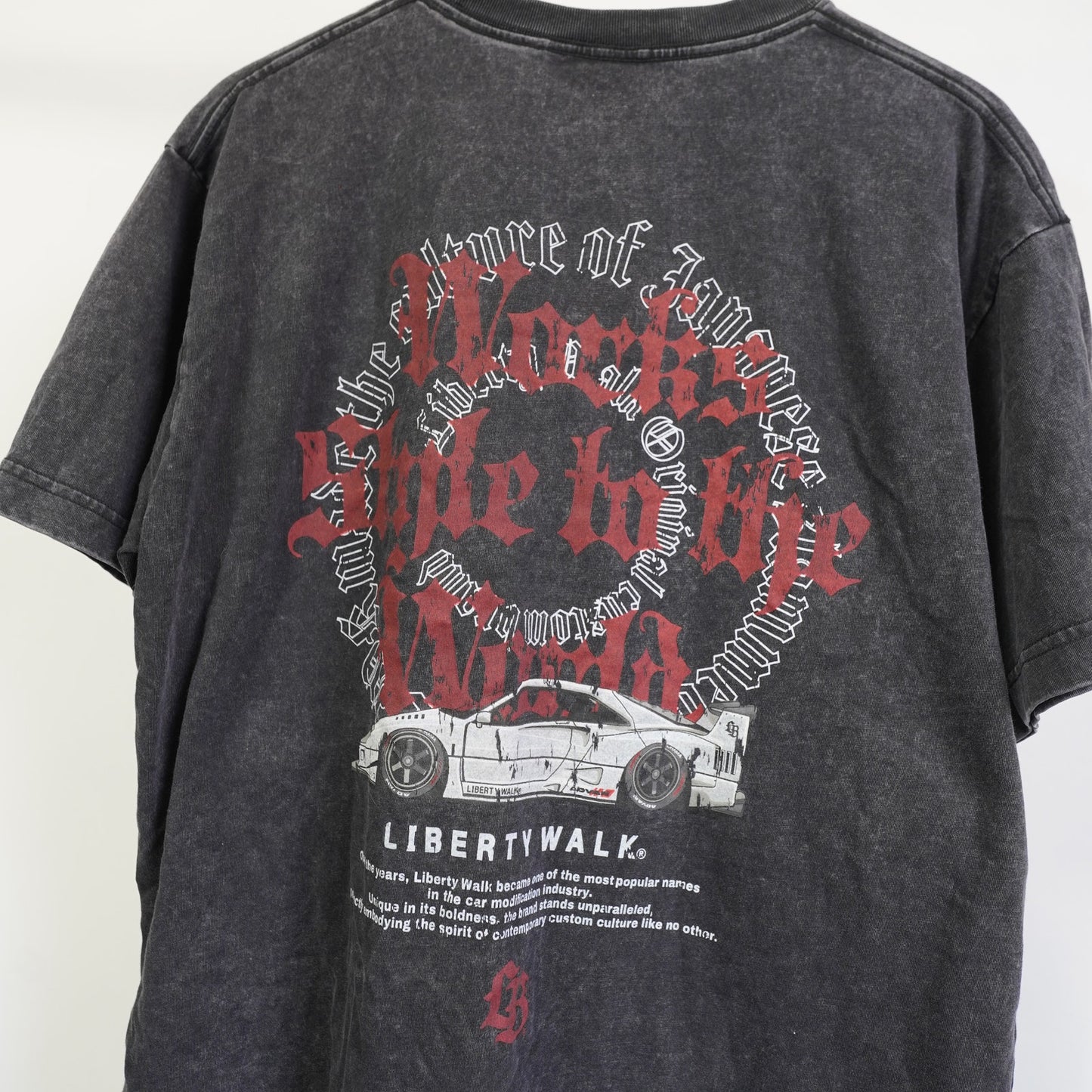 (XL) Liberty Walk Japanese Racing T-Shirt Men's XL Tokyo Exotic Car Gray Streetwear