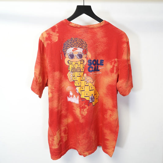 (XL) Nike Sole Cal Tie Dye Sneaker T-Shirt Men's XL Red Orange Y2K Retro California