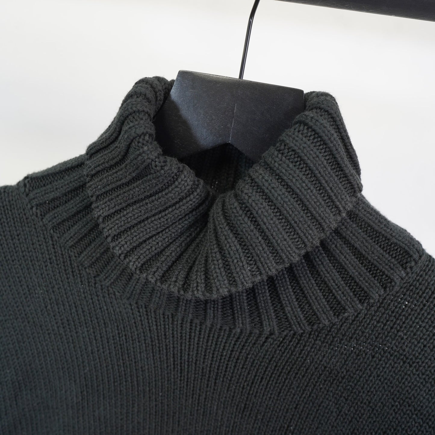 (L) Vintage Polo Ralph Lauren Black Cotton-Knit Turtleneck Sweater Men's L Preppy