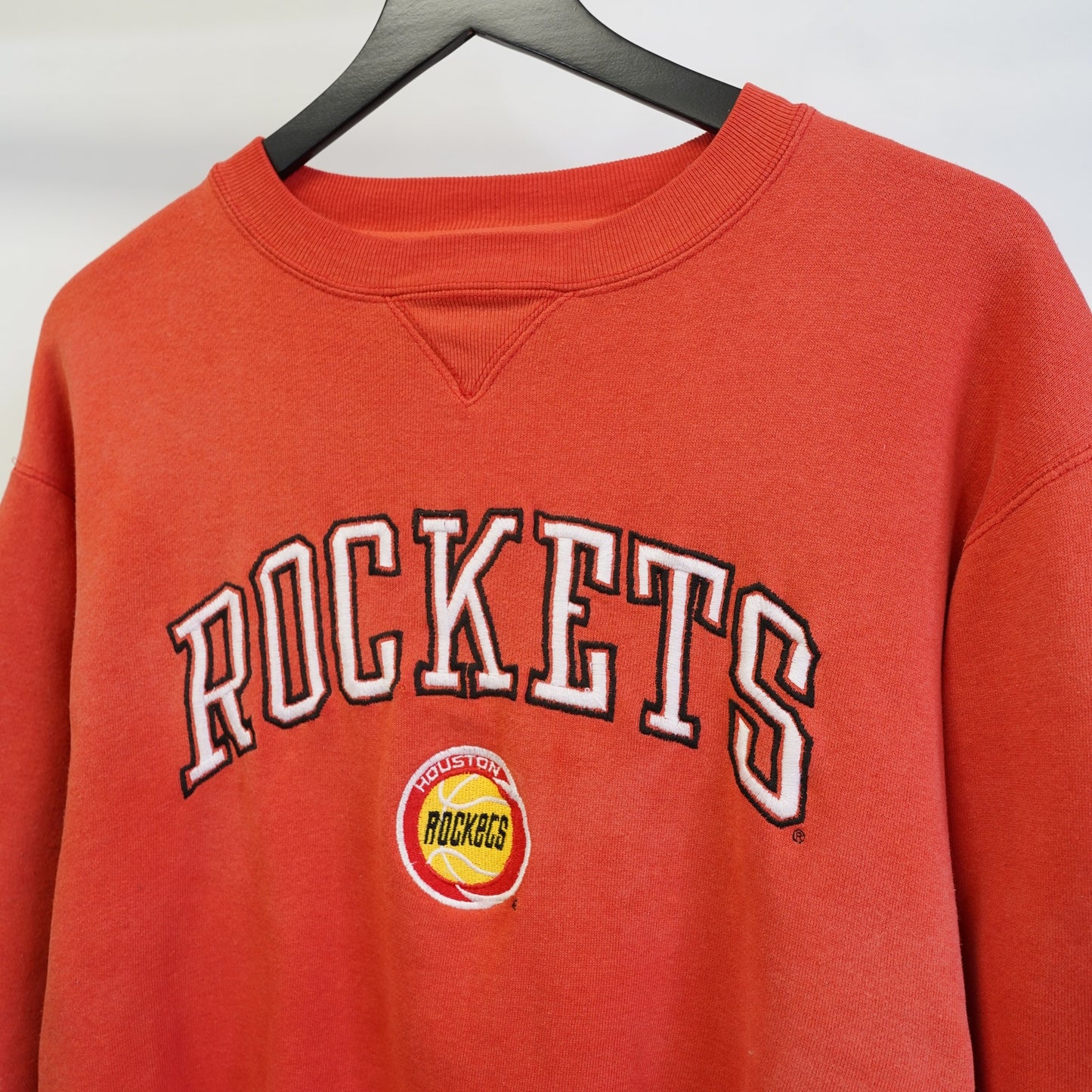 (M) Vintage Houston Rockets 90s Logo 7 Embroidered Sweatshirt Men's M Red Retro