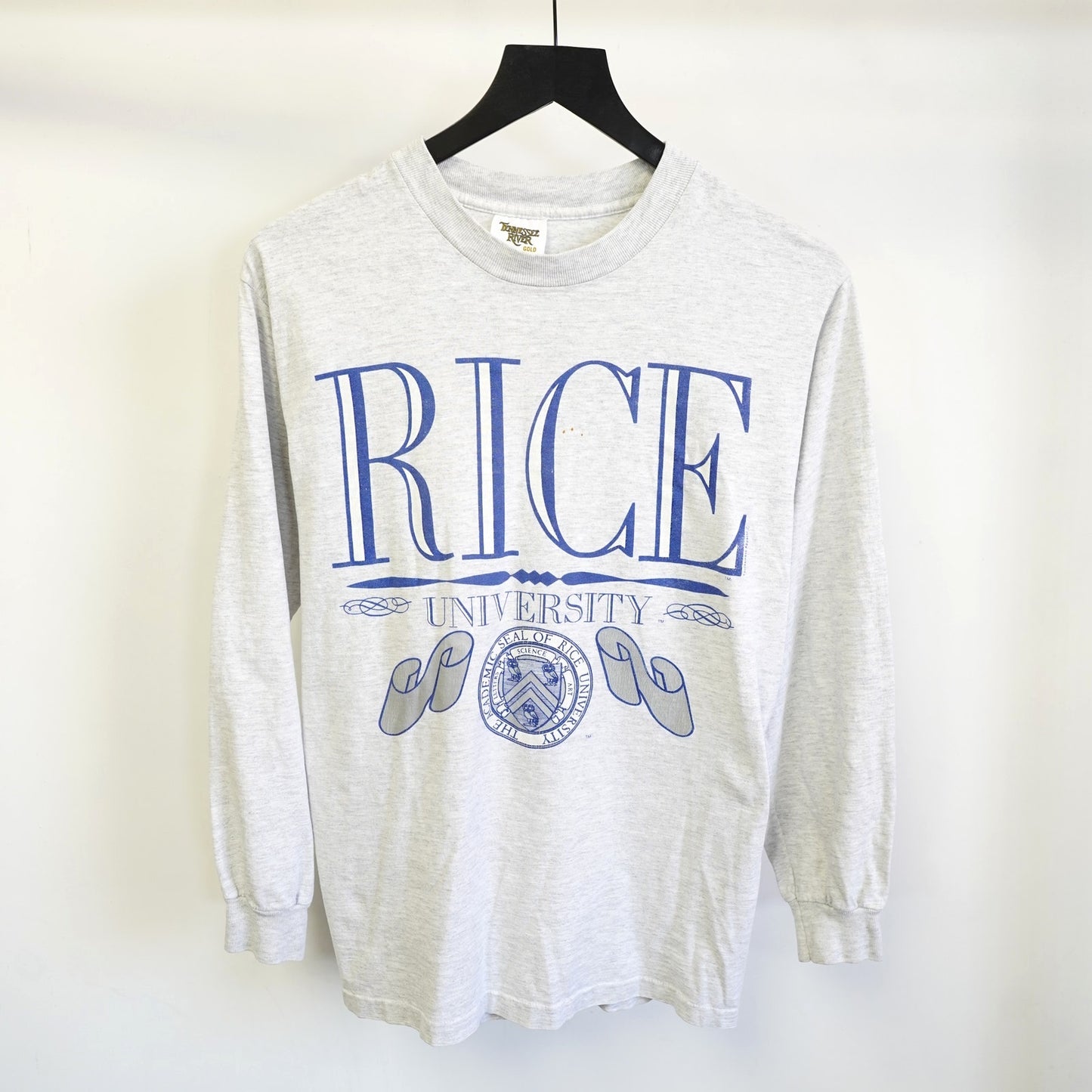 (M) Vintage Rice University Owls 90s Longsleeve T-Shirt Men's M 90s Gray