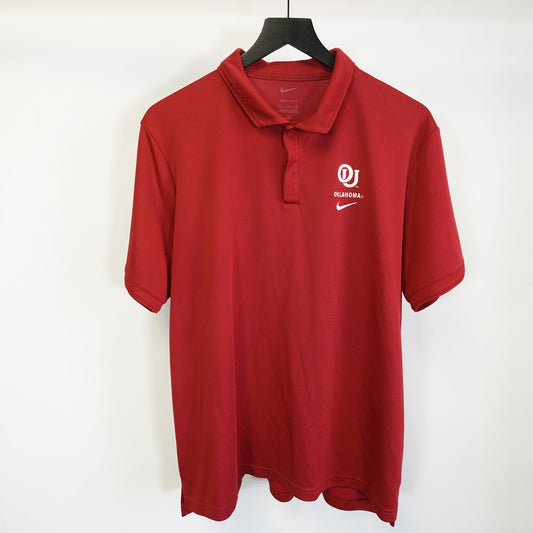 (XL) Oklahoma Sooners Nike Dri-Fit Polo Shirt Men's XL Red Maroon Embroidered OU