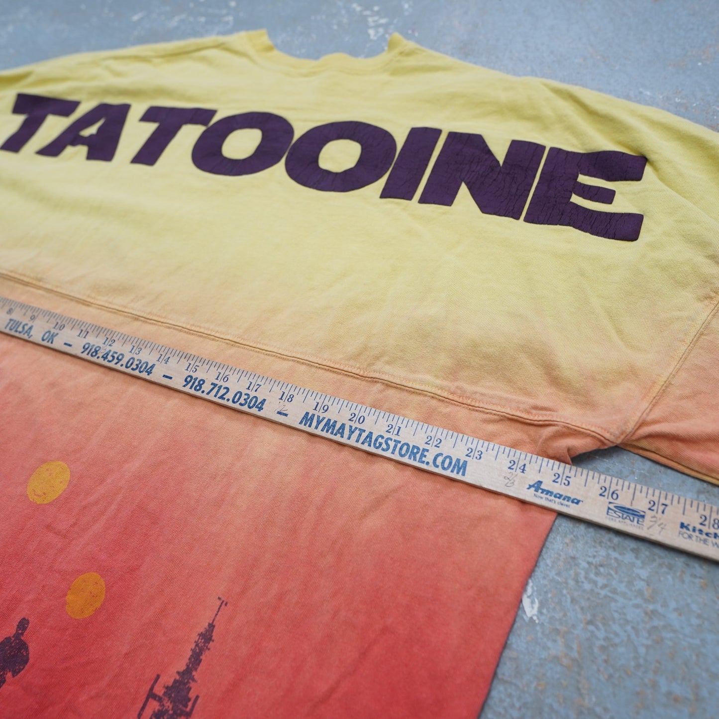 (L) Disney Star Wars Tatooine Spirit Jersey Shirt Size L AOP Long Sleeve Yellow