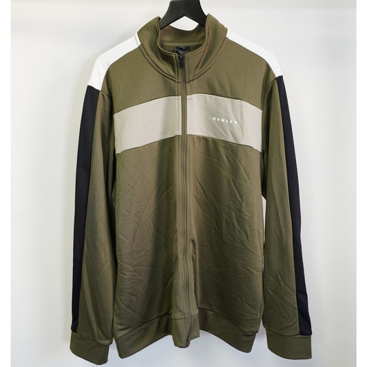 (XXL) Y2K Oakley Track Jacket Olive Green Men's 2XL Big Logo Hiking Tech Gorpcore 00s