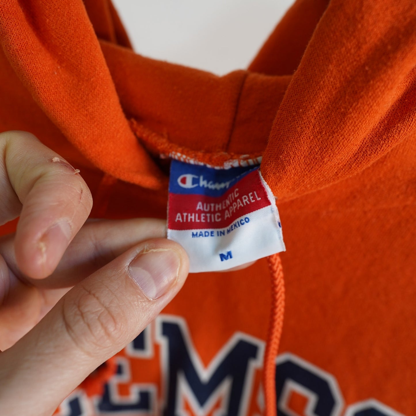 (M) Champion University of Clemson Tigers Orange Hoodie Men's M Jacket