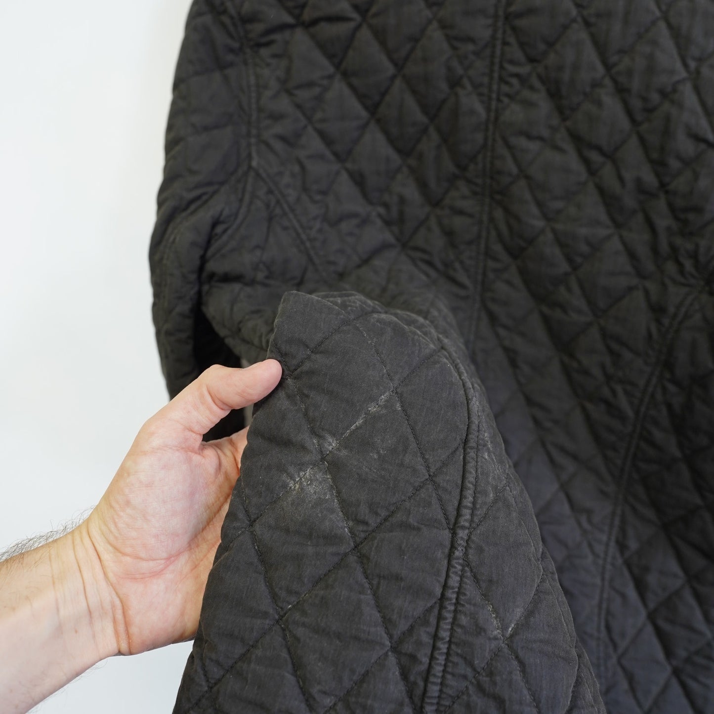 (M) L.L. Bean Diamond-Quilted Jacket Blanket Lined Plaid Women's M Black Preppy