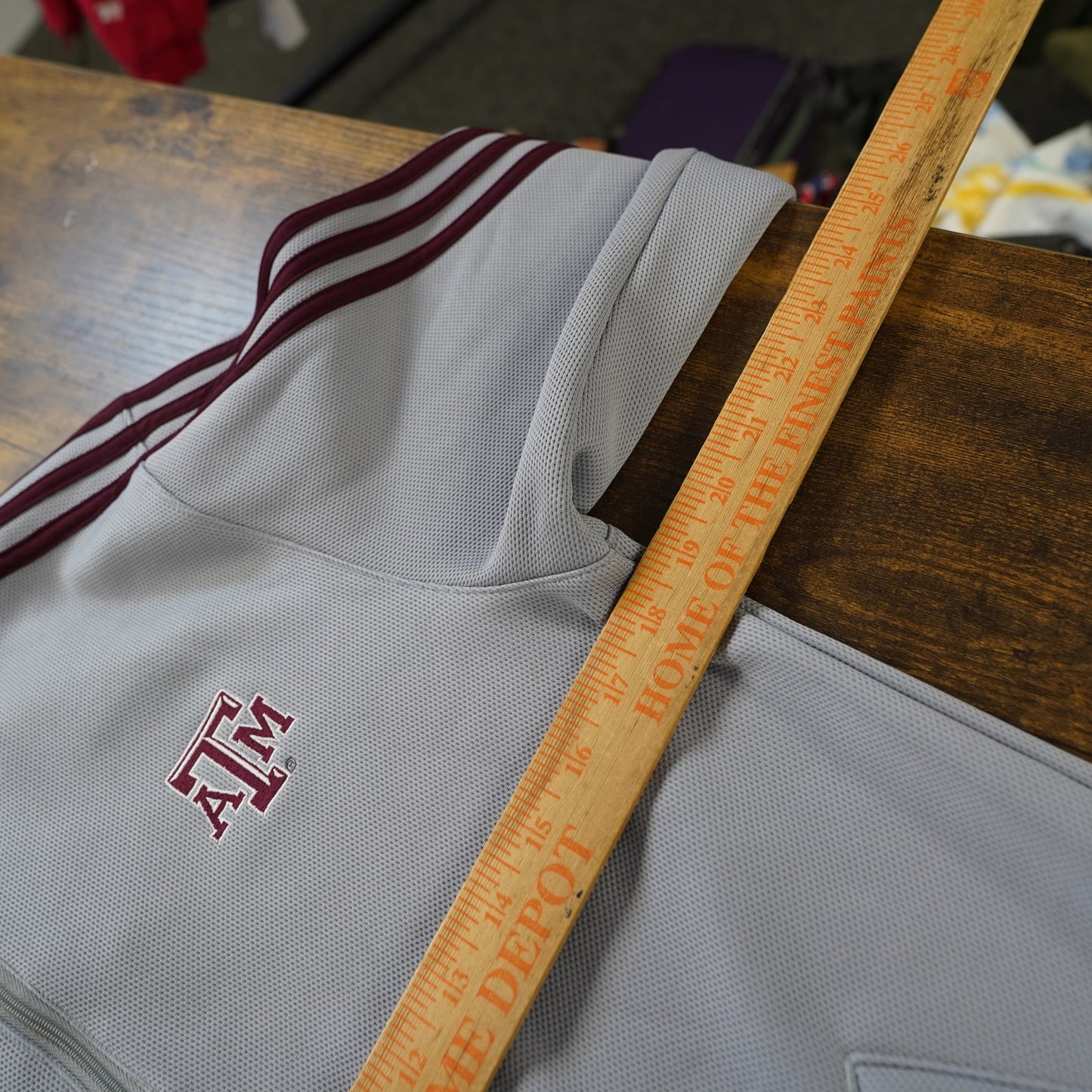 (S) Vintage Adidas Texas A&M Aggies Climawarm Full Zip Jacket Men's S Gray 2000s Y2K