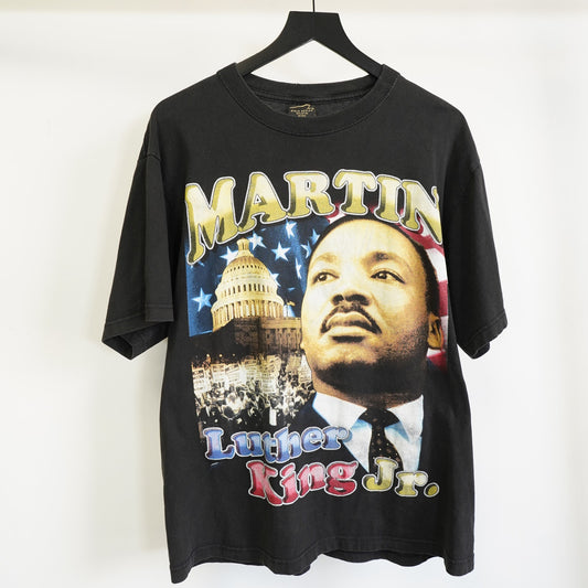 (L) Vintage Martin Luther King Jr I Have A Dream Double Sided Rap T-Shirt Men's L
