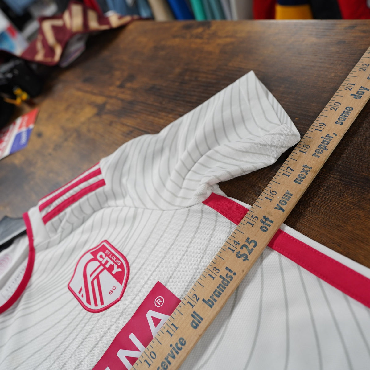 (Boys L 11-12) Adidas St. Louis City SC 2024 Away Soccer Jersey Youth L Boys 11-12 White Pink
