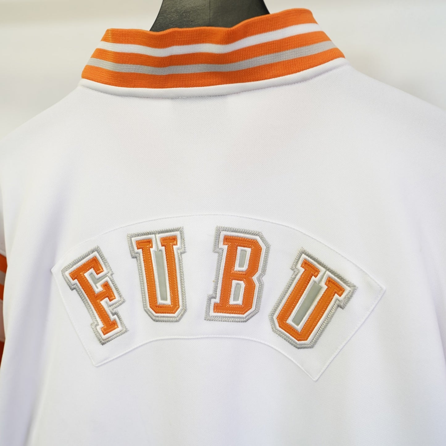(XXL) Vintage Fubu Texas City Series Warm Up Jacket Men's XXL Sewn White Orange Y2K