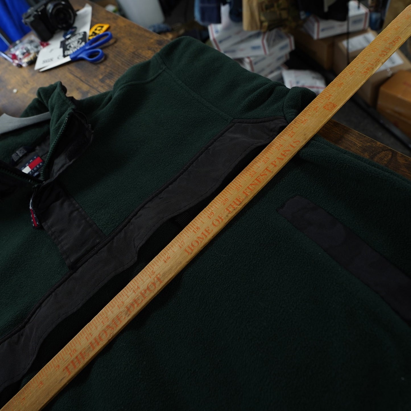 (XL) Vintage Tommy Hilfiger 90s Fleece 1/4 Zip Anorak Pullover Jacket Men's XL Green