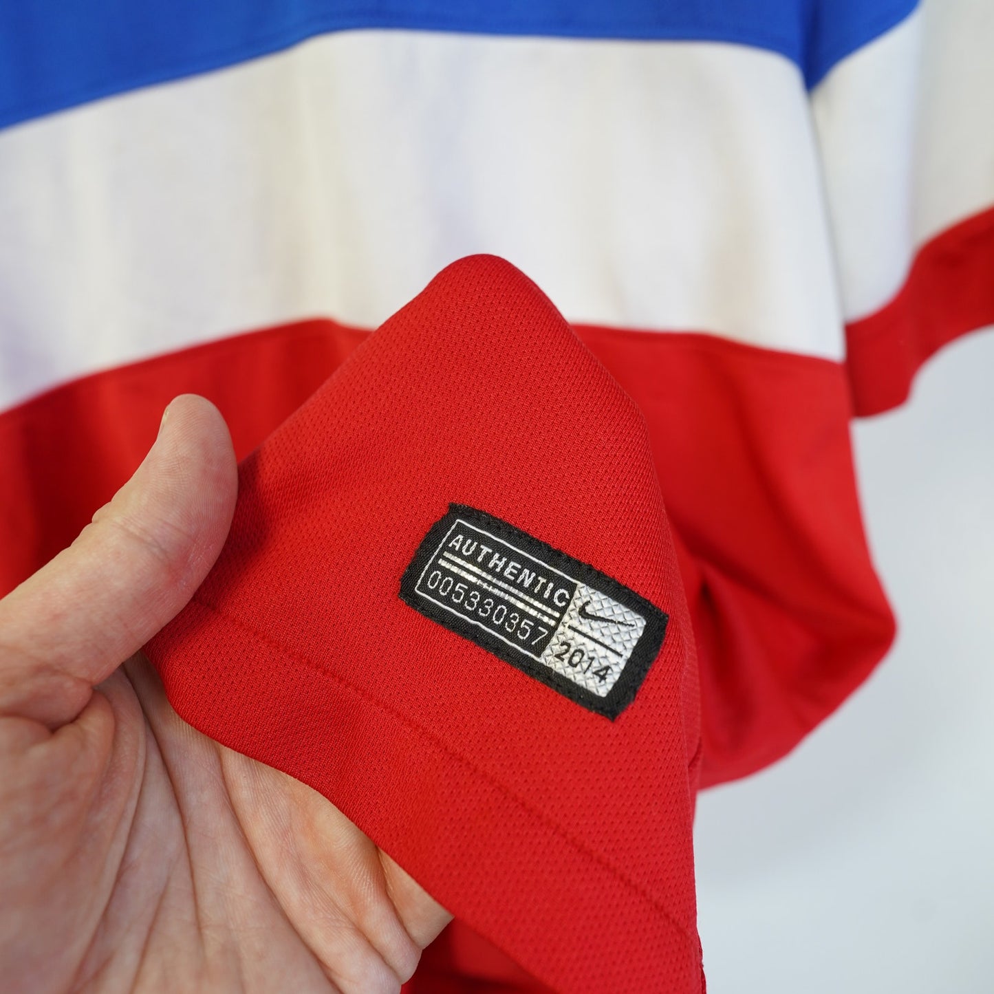 (S) Nike USMNT 2014 World Cup Away Soccer Jersey "Bomb Pop" Men's S Red Blue