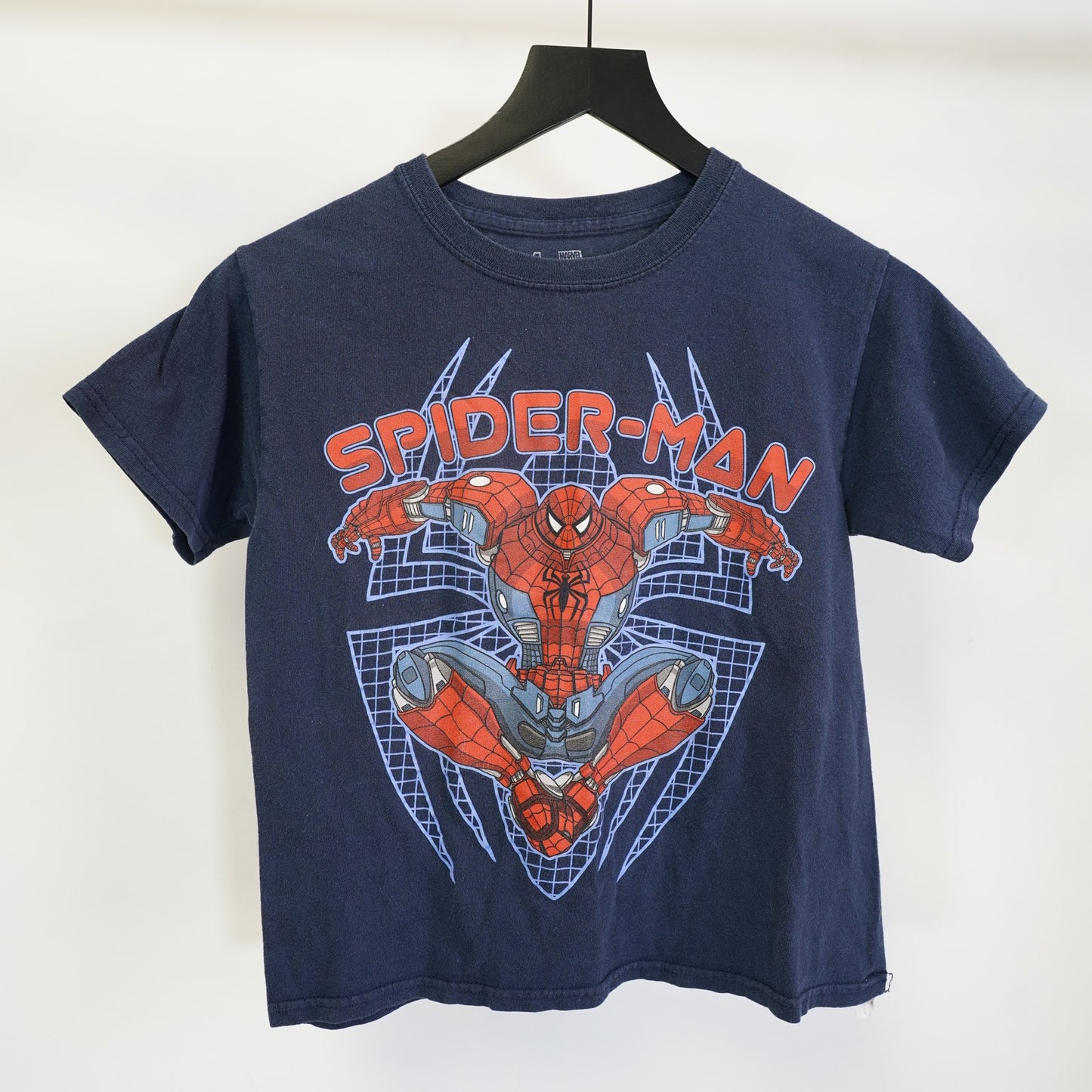 (Kids L 10/12) Spider-Man Avengers Mech T-Shirt Kids Sz. L Youth 10/12 Blue Spidey Superhero