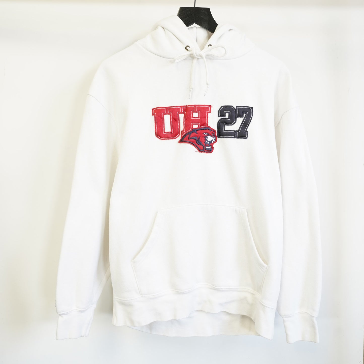 (L) University of Houston Cougars Embroidered Hoodie Men's L Jansport U of H White