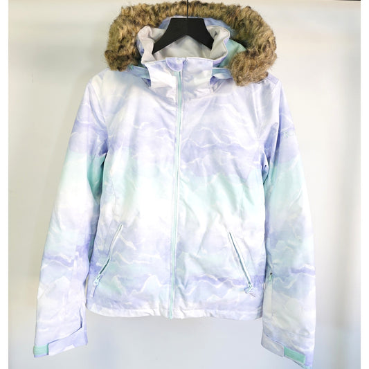 (Women's S) Roxy Jet Ski SE Insulated Dry Flight Snowboard Parka Jacket Women's S White Purple