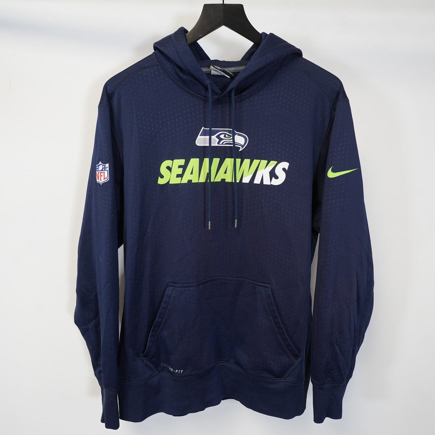 (L) Seattle Seahawks Nike Therma-Fit Hoodie Men's L Navy Blue NFL Football Tech