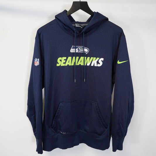 (L) Seattle Seahawks Nike Therma-Fit Hoodie Men's L Navy Blue NFL Football Tech