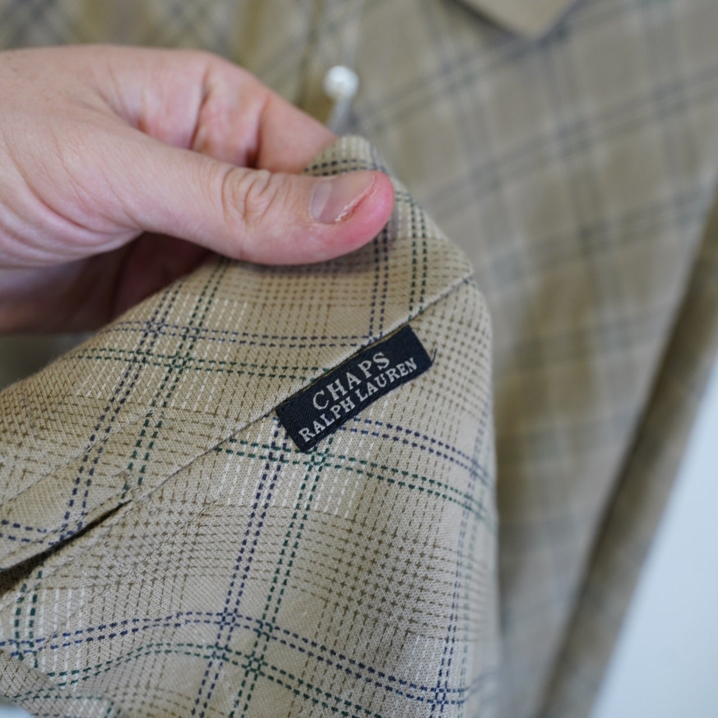 (XL) Vintage Chaps Ralph Lauren Supper Club Argyle Polo Shirt Men's XL Tan New w/Tag