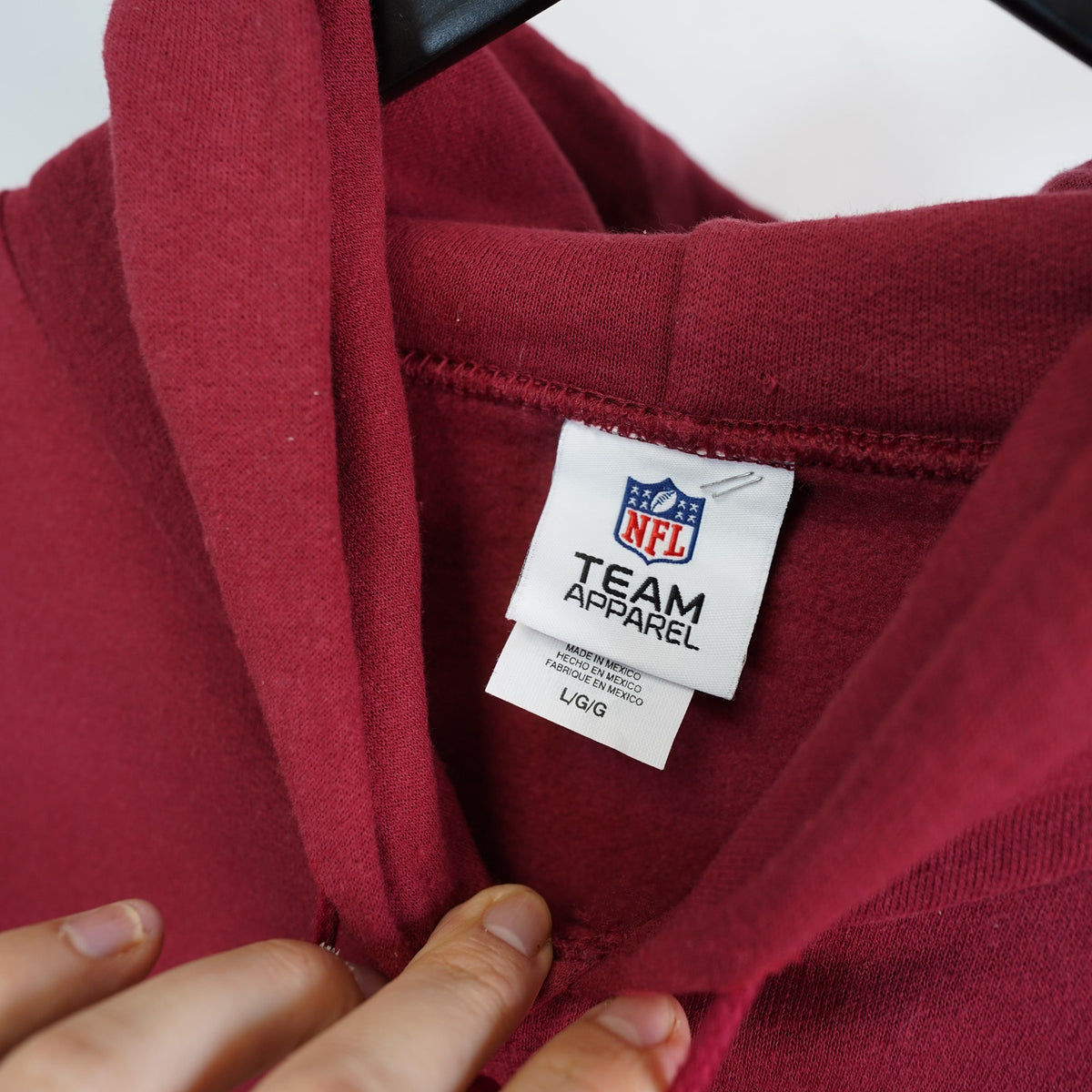 (L) Vintage Washington Redskins Embroidered Team NFL Hoodie Mens L Maroon Sewn Retro