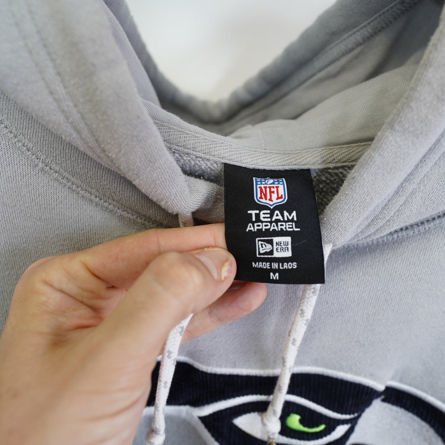 (M) Seattle Seahawks Embroidered New Era NFL Hoodie Men's M Gray