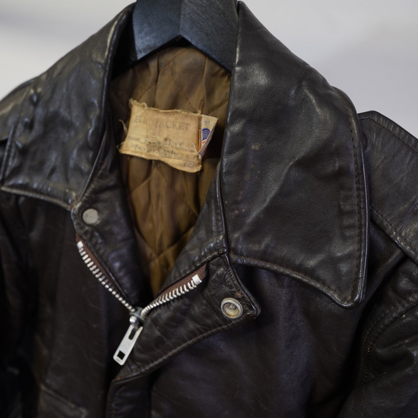 (M) Sz. 38 True Vintage Schott Leather A2 Flight Bomber Jacket Men's Size 38 M NYC Brown