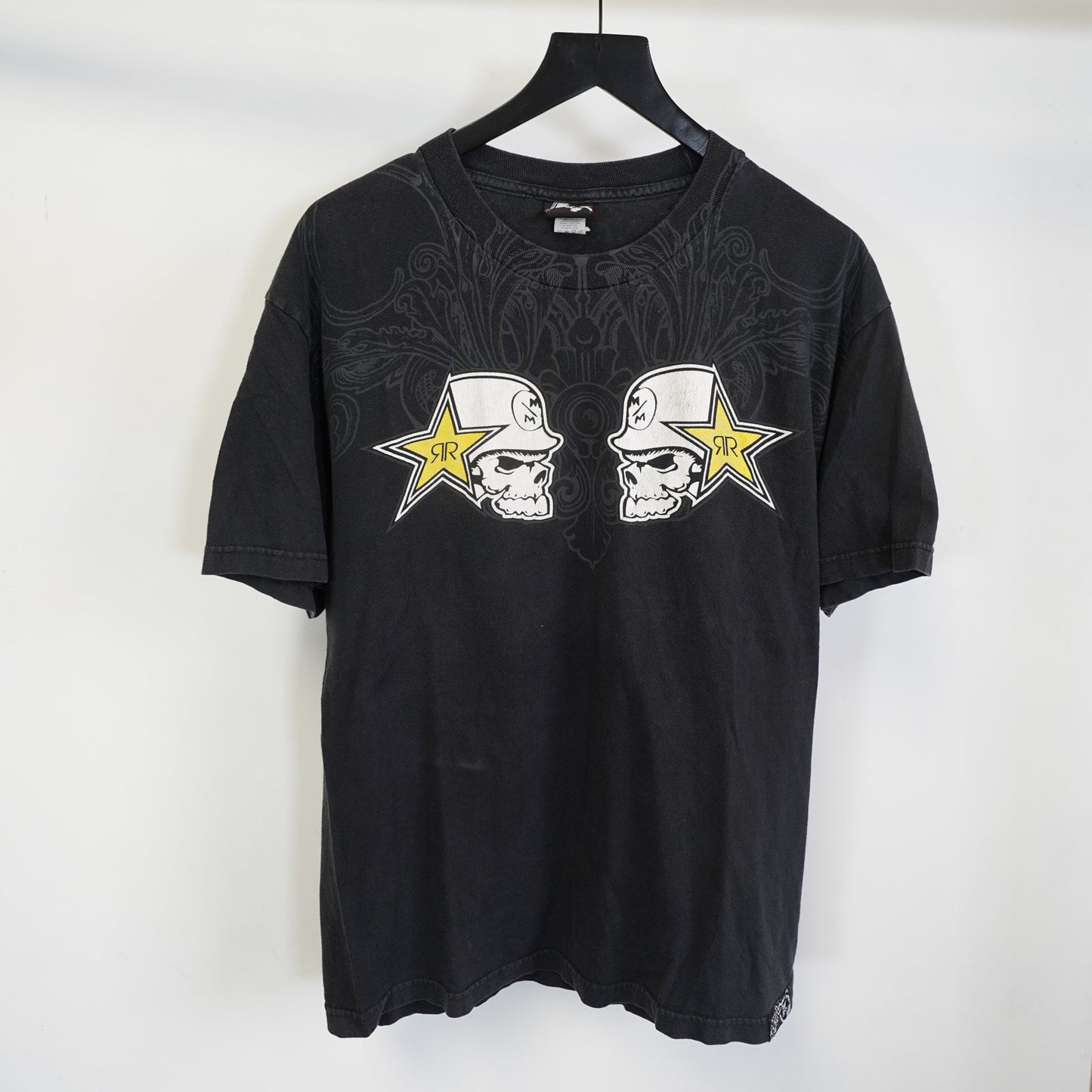(L) Metal Mulisha x Rockstar Y2K Motocross T-Shirt Men's L Black 2000s Skater Biker