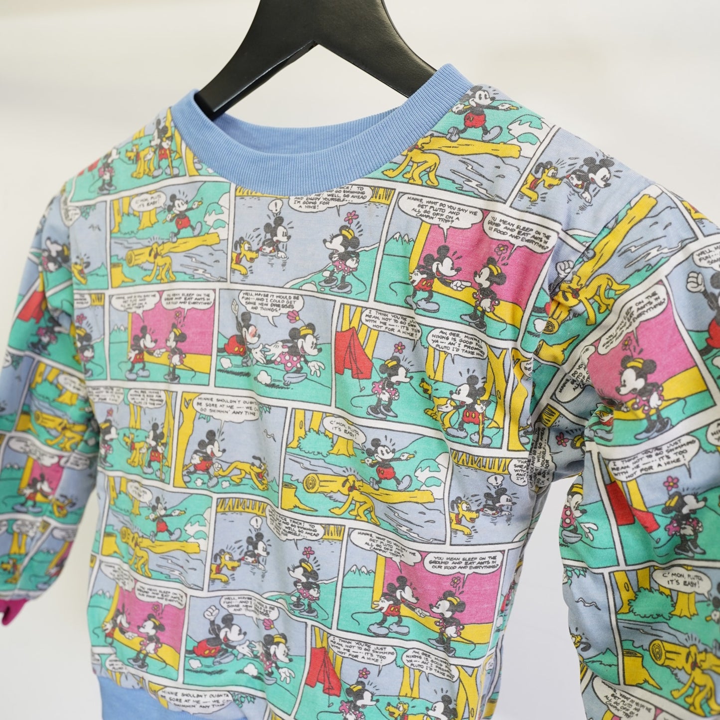 (Kids 4T) Vintage Mickey Mouse Reversible Disney Sweatshirt Kids 4T 90s Cartoon Pastel