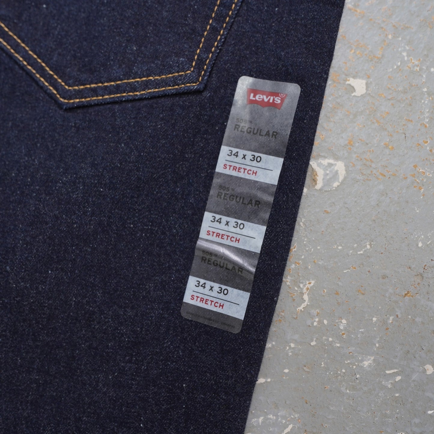 Levi's Strauss 505 Regular Fit Dark Blue Jeans Men's 34x30 Stretch New w/tags