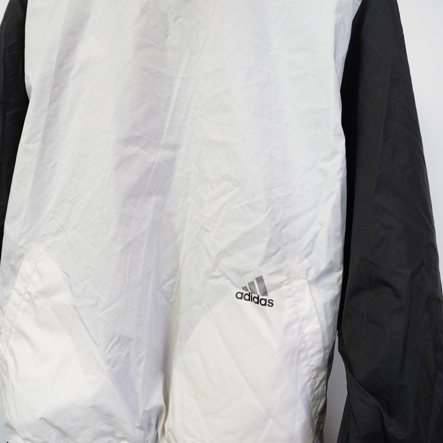 (M) Vintage Adidas Reversible Y2K Pullover Windbreaker Jacket Men's M Black White
