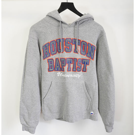 (S) Houston Baptist University Embroidered Russell Athletic Hoodie Men's S Gray Sewn