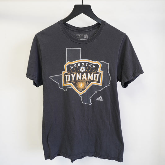 (M) Vintage Adidas Houston Dynamo Texas Soccer Futbol T-Shirt M Black MLS