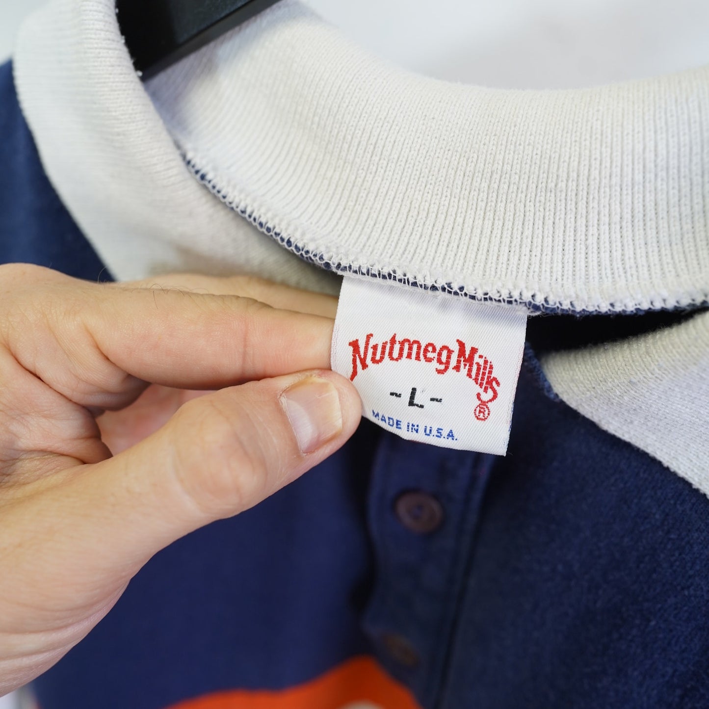(L) Vintage Virginia Cavaliers Nutmeg Mills Long-Sleeve Rugby Polo Shirt Men's L 90s