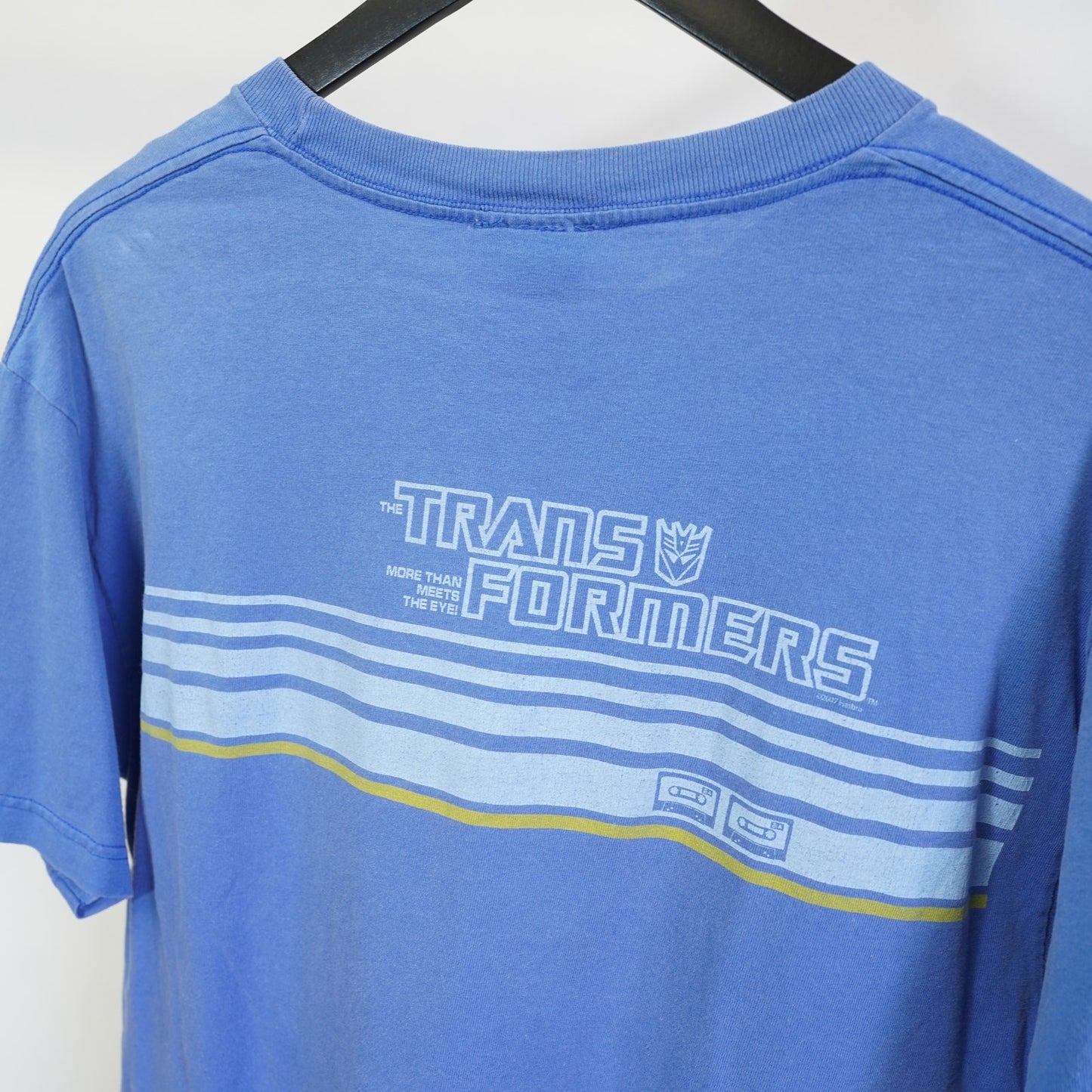 (L) Vintage Transformers 2007 Optimus Prime T-Shirt Men's L Blue Y2K Retro