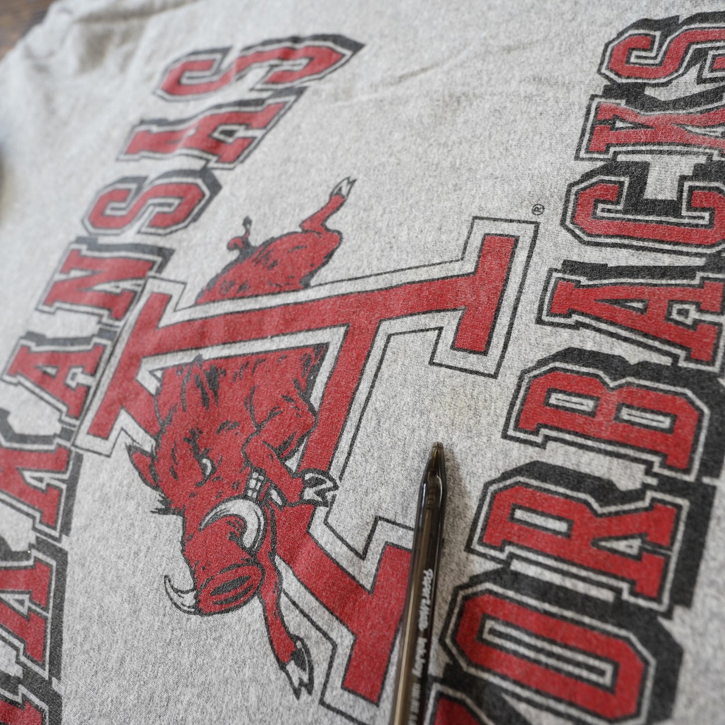 (XL) Vintage Arkansas Razorbacks MV Sport 90s Light Hoodie Gray USA Made