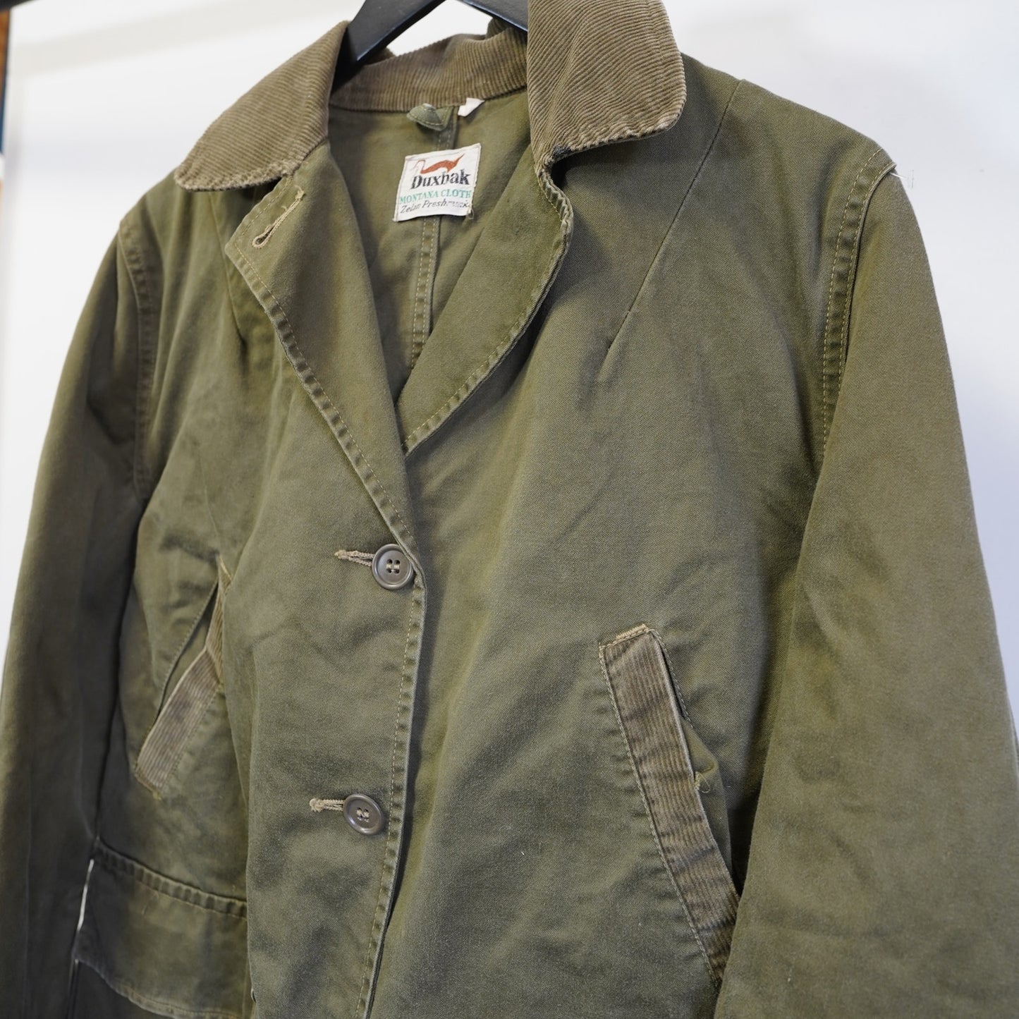 (M) True Vintage Duxbak Montana Cloth Field Jacket Chore Coat Men's M Green Hunting
