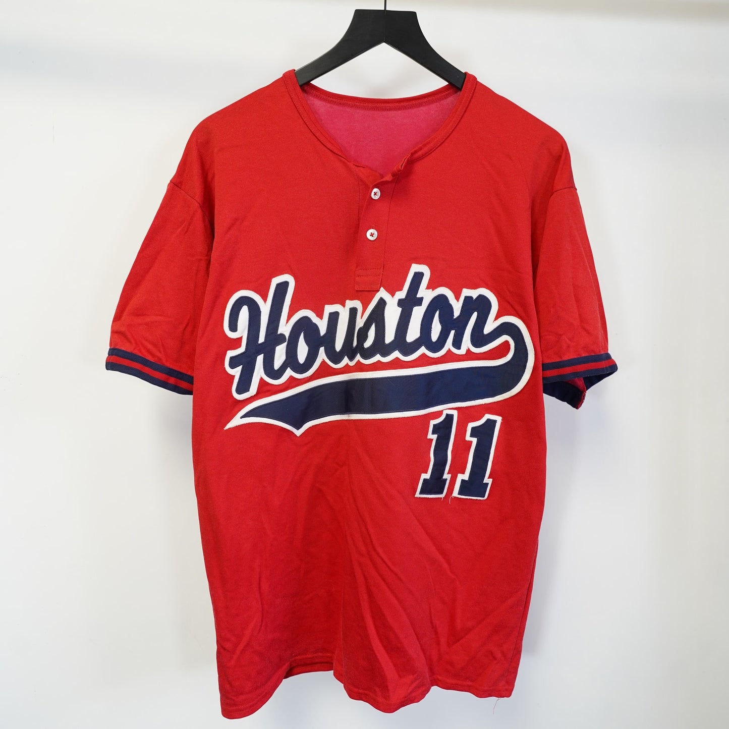 (XL) Vintage University of Houston Cougars Sewn Baseball Jersey 80s Men's XL Red UofH