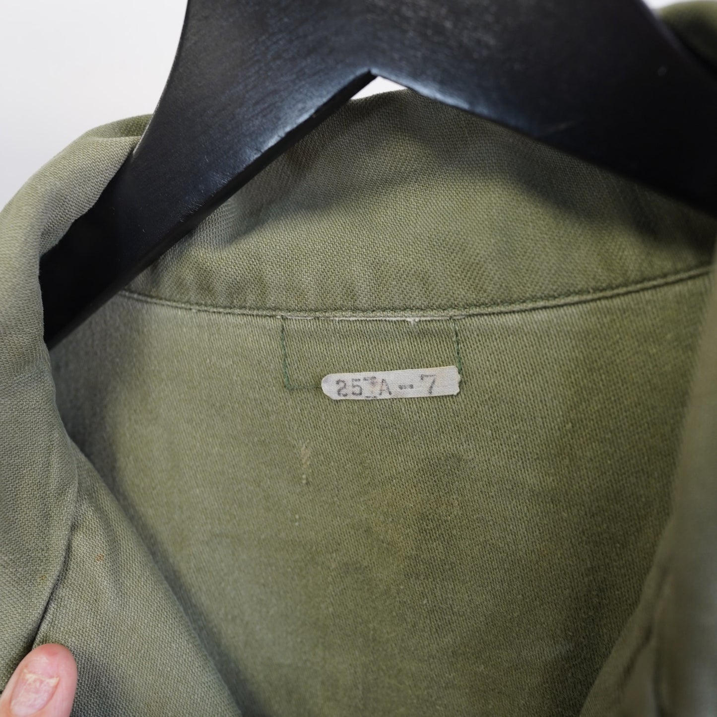 (XL) Vintage 60s US Army OG-107 Sateen Fatigue Shirt Vietnam Era Men's XL Patch