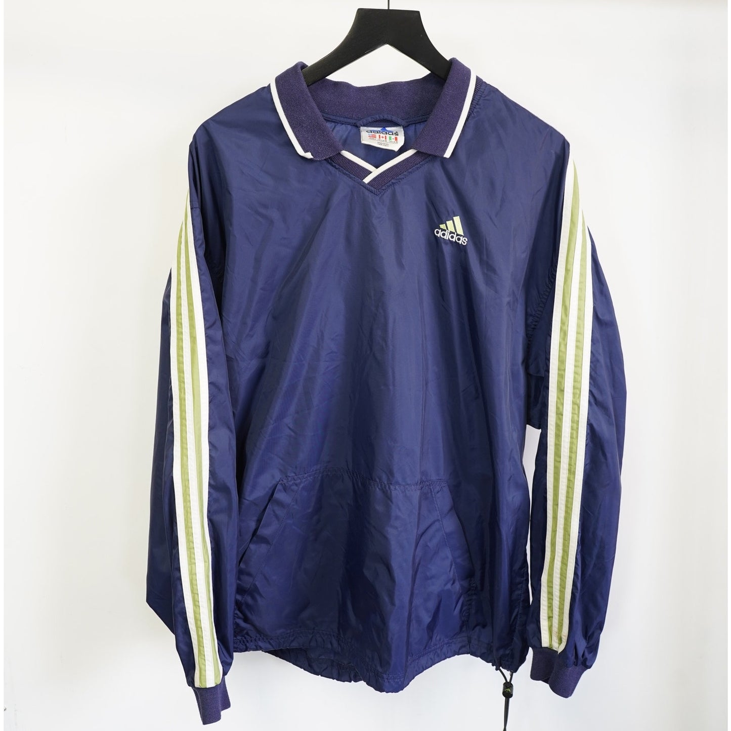 (L) Vintage Adidas Pullover Windbreaker 90s Retro Jacket Men's L Blue White Y2K